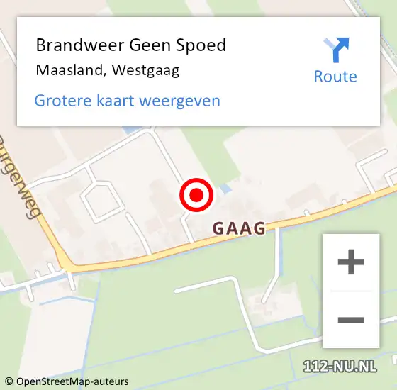 Locatie op kaart van de 112 melding: Brandweer Geen Spoed Naar Maasland, Westgaag op 11 november 2023 11:03
