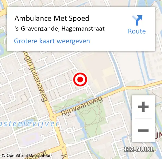 Locatie op kaart van de 112 melding: Ambulance Met Spoed Naar 's-Gravenzande, Hagemanstraat op 11 november 2023 11:20