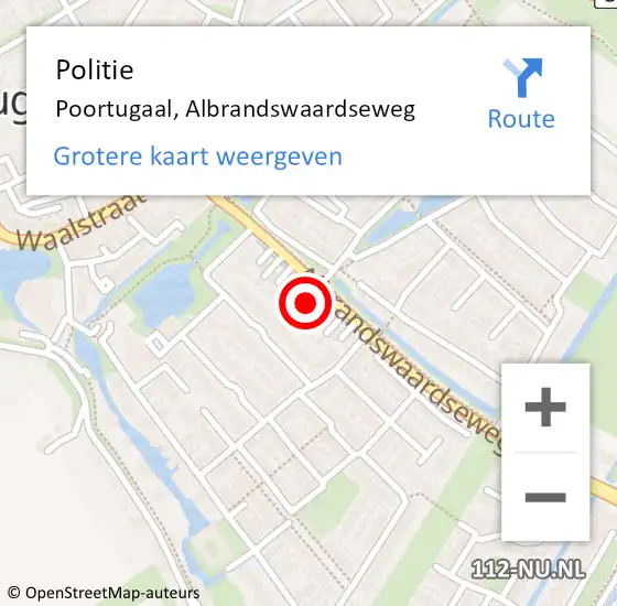 Locatie op kaart van de 112 melding: Politie Poortugaal, Albrandswaardseweg op 11 november 2023 11:46