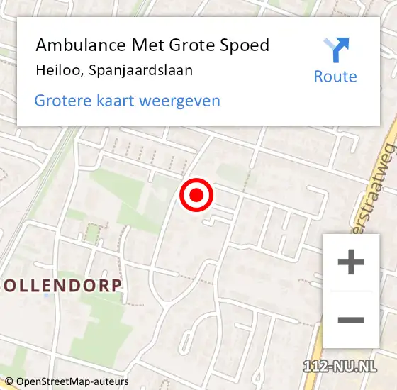 Locatie op kaart van de 112 melding: Ambulance Met Grote Spoed Naar Heiloo, Spanjaardslaan op 11 november 2023 12:04