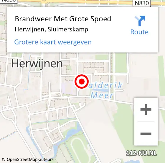 Locatie op kaart van de 112 melding: Brandweer Met Grote Spoed Naar Herwijnen, Sluimerskamp op 11 november 2023 13:03