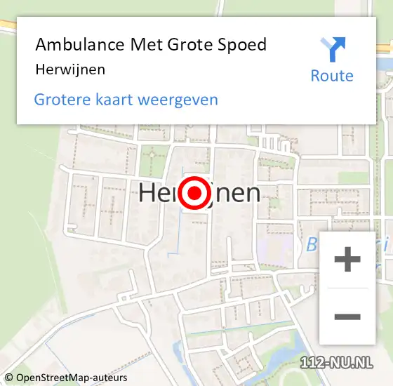 Locatie op kaart van de 112 melding: Ambulance Met Grote Spoed Naar Herwijnen op 11 november 2023 13:03