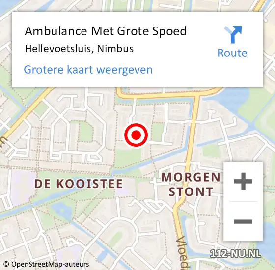 Locatie op kaart van de 112 melding: Ambulance Met Grote Spoed Naar Hellevoetsluis, Nimbus op 11 november 2023 14:00