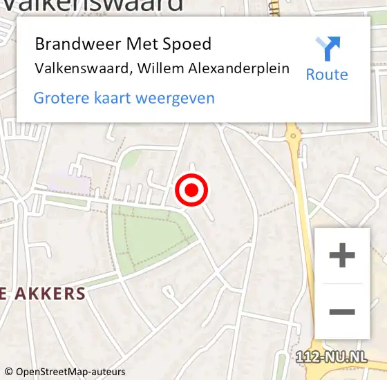 Locatie op kaart van de 112 melding: Brandweer Met Spoed Naar Valkenswaard, Willem Alexanderplein op 11 november 2023 14:47