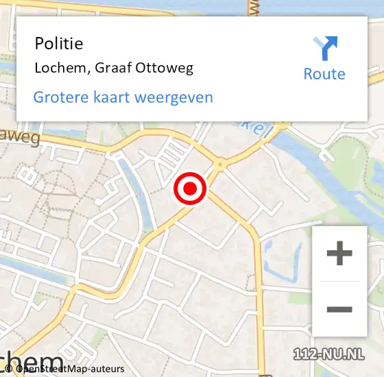 Locatie op kaart van de 112 melding: Politie Lochem, Graaf Ottoweg op 11 november 2023 14:59