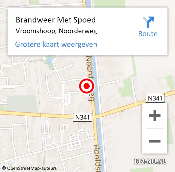 Locatie op kaart van de 112 melding: Brandweer Met Spoed Naar Vroomshoop, Noorderweg op 11 november 2023 15:31