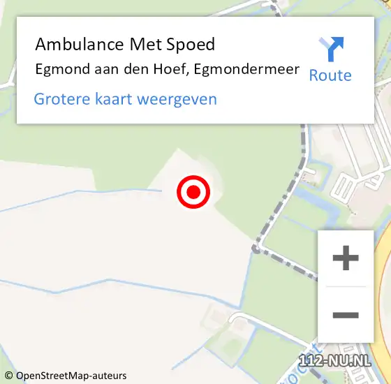 Locatie op kaart van de 112 melding: Ambulance Met Spoed Naar Egmond aan den Hoef, Egmondermeer op 11 november 2023 17:46