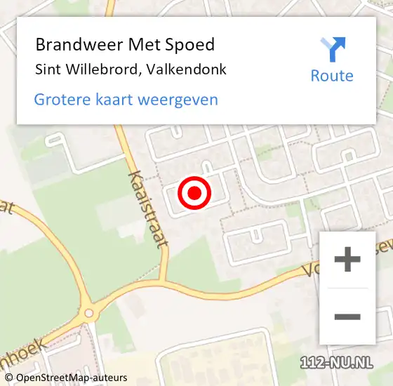 Locatie op kaart van de 112 melding: Brandweer Met Spoed Naar Sint Willebrord, Valkendonk op 11 november 2023 18:20