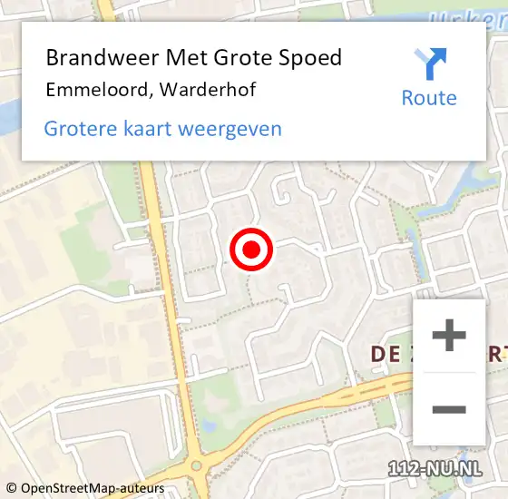 Locatie op kaart van de 112 melding: Brandweer Met Grote Spoed Naar Emmeloord, Warderhof op 11 november 2023 18:26