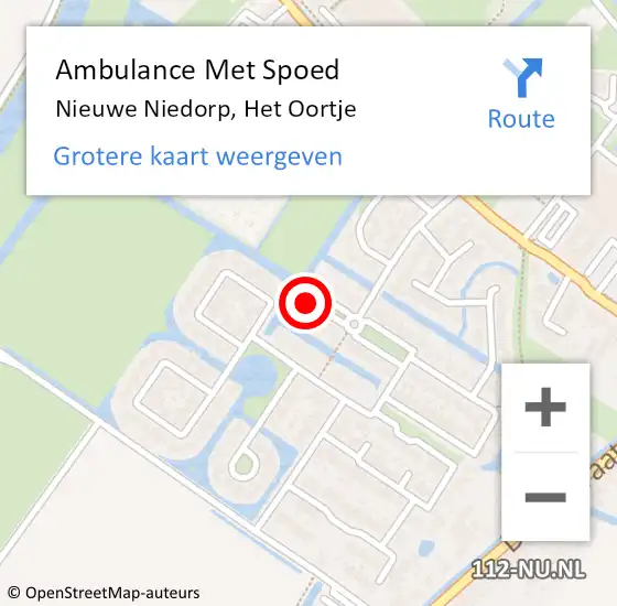 Locatie op kaart van de 112 melding: Ambulance Met Spoed Naar Nieuwe Niedorp, Het Oortje op 11 november 2023 18:54