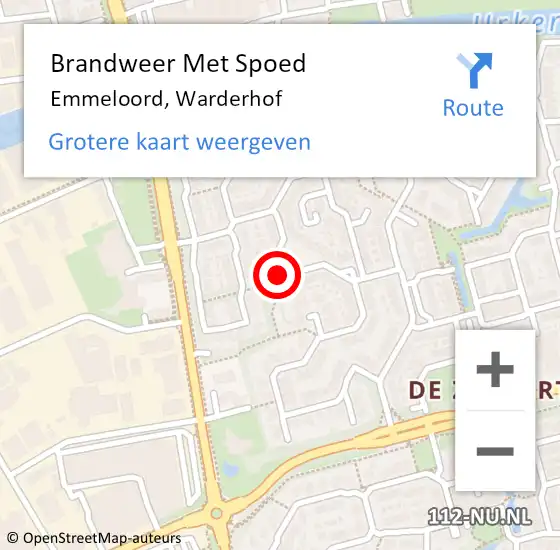 Locatie op kaart van de 112 melding: Brandweer Met Spoed Naar Emmeloord, Warderhof op 11 november 2023 18:57