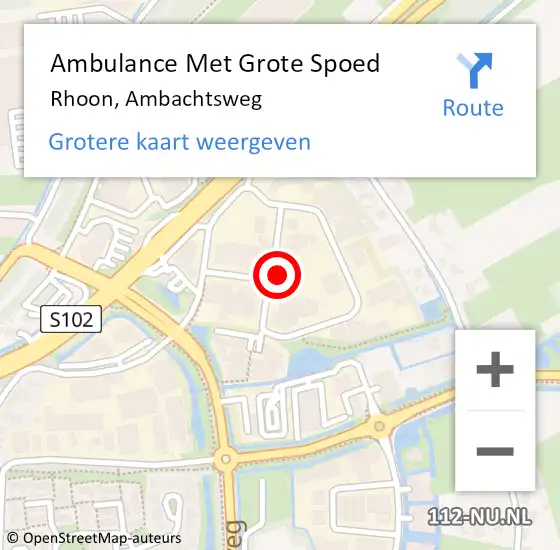 Locatie op kaart van de 112 melding: Ambulance Met Grote Spoed Naar Rhoon, Ambachtsweg op 11 november 2023 19:13