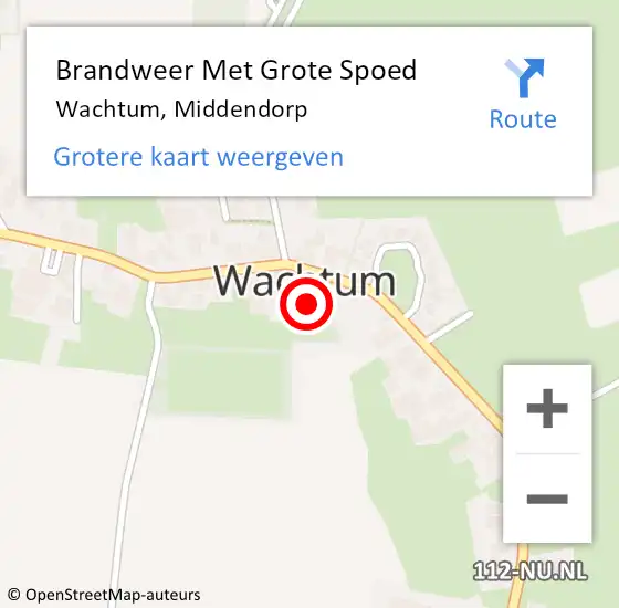 Locatie op kaart van de 112 melding: Brandweer Met Grote Spoed Naar Wachtum, Middendorp op 15 september 2014 03:15