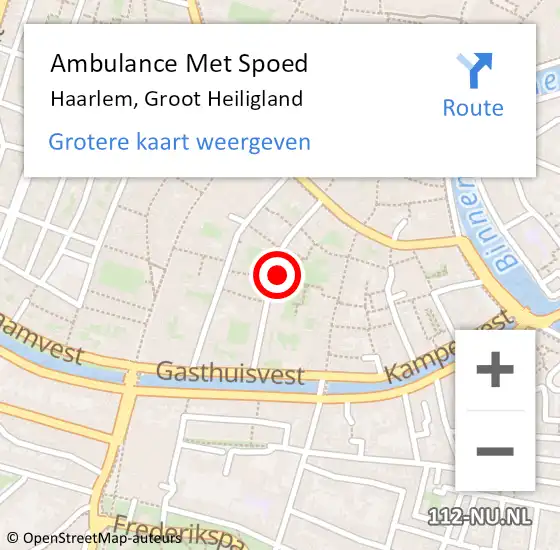 Locatie op kaart van de 112 melding: Ambulance Met Spoed Naar Haarlem, Groot Heiligland op 11 november 2023 19:30