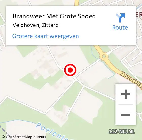 Locatie op kaart van de 112 melding: Brandweer Met Grote Spoed Naar Veldhoven, Zittard op 11 november 2023 20:19