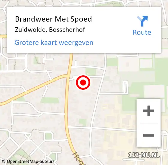 Locatie op kaart van de 112 melding: Brandweer Met Spoed Naar Zuidwolde, Bosscherhof op 11 november 2023 20:22