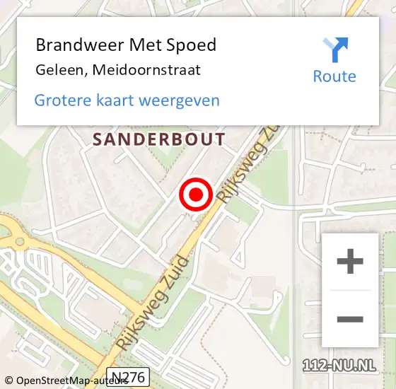 Locatie op kaart van de 112 melding: Brandweer Met Spoed Naar Geleen, Meidoornstraat op 11 november 2023 21:19