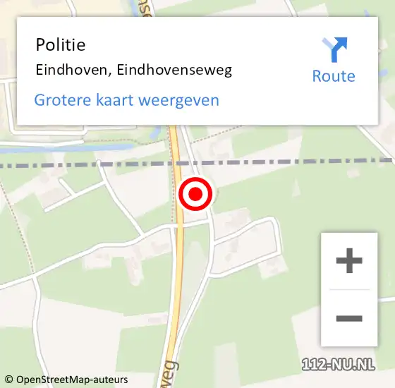 Locatie op kaart van de 112 melding: Politie Eindhoven, Eindhovenseweg op 11 november 2023 21:36