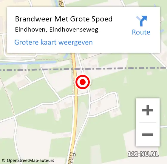 Locatie op kaart van de 112 melding: Brandweer Met Grote Spoed Naar Eindhoven, Eindhovenseweg op 11 november 2023 21:36
