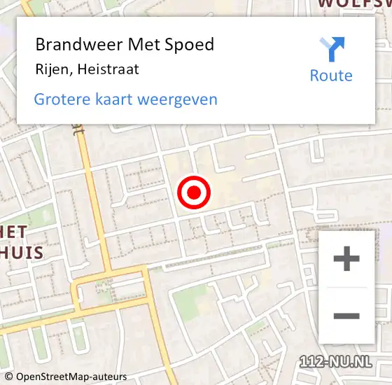 Locatie op kaart van de 112 melding: Brandweer Met Spoed Naar Rijen, Heistraat op 11 november 2023 22:51