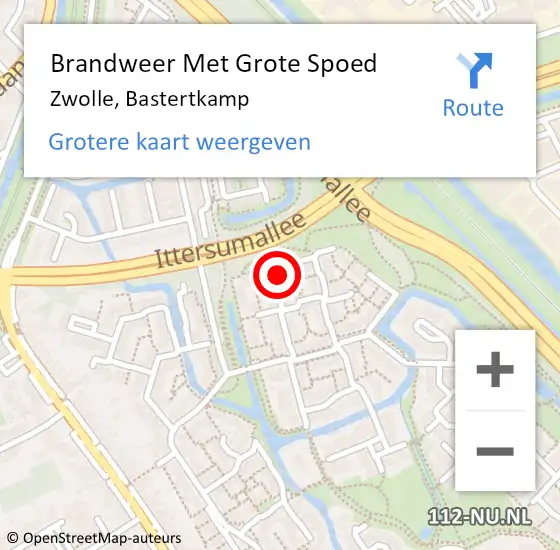 Locatie op kaart van de 112 melding: Brandweer Met Grote Spoed Naar Zwolle, Bastertkamp op 11 november 2023 23:11