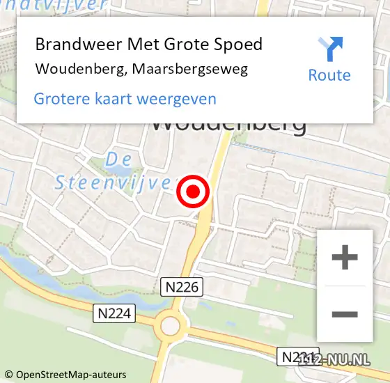 Locatie op kaart van de 112 melding: Brandweer Met Grote Spoed Naar Woudenberg, Maarsbergseweg op 11 november 2023 23:24