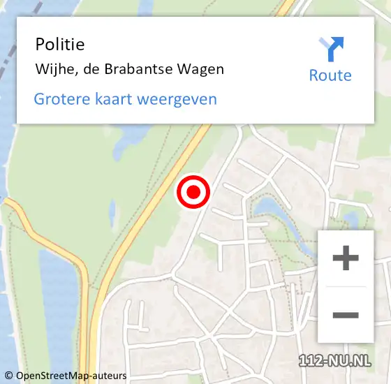Locatie op kaart van de 112 melding: Politie Wijhe, de Brabantse Wagen op 11 november 2023 23:36
