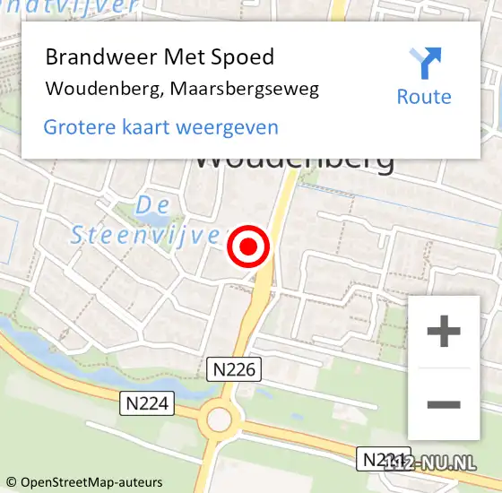 Locatie op kaart van de 112 melding: Brandweer Met Spoed Naar Woudenberg, Maarsbergseweg op 12 november 2023 00:18