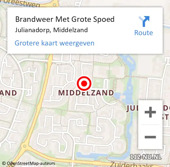 Locatie op kaart van de 112 melding: Brandweer Met Grote Spoed Naar Julianadorp, Middelzand op 12 november 2023 01:15