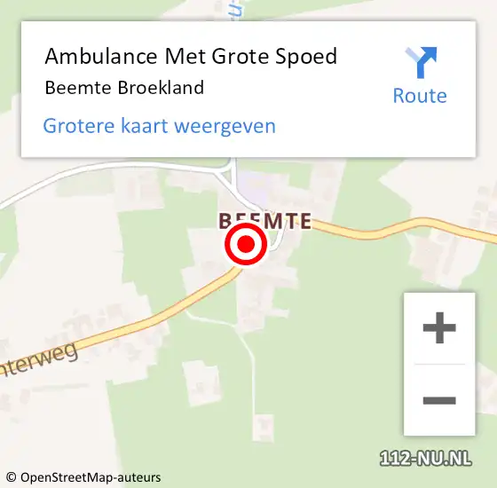 Locatie op kaart van de 112 melding: Ambulance Met Grote Spoed Naar Beemte Broekland op 12 november 2023 01:24