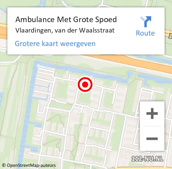 Locatie op kaart van de 112 melding: Ambulance Met Grote Spoed Naar Vlaardingen, van der Waalsstraat op 12 november 2023 02:08