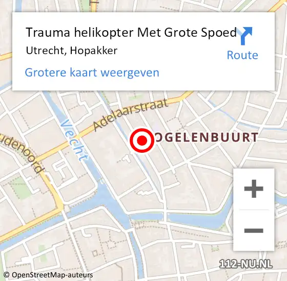 Locatie op kaart van de 112 melding: Trauma helikopter Met Grote Spoed Naar Utrecht, Hopakker op 12 november 2023 02:25