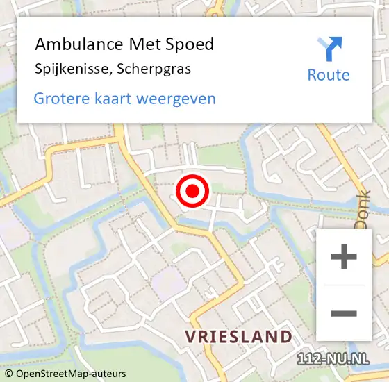 Locatie op kaart van de 112 melding: Ambulance Met Spoed Naar Spijkenisse, Scherpgras op 12 november 2023 02:40