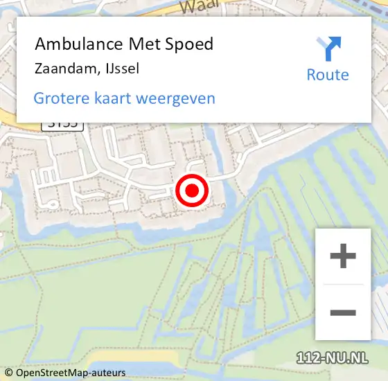 Locatie op kaart van de 112 melding: Ambulance Met Spoed Naar Zaandam, IJssel op 12 november 2023 03:24