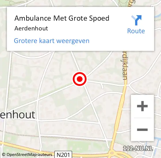 Locatie op kaart van de 112 melding: Ambulance Met Grote Spoed Naar Aerdenhout op 12 november 2023 03:28