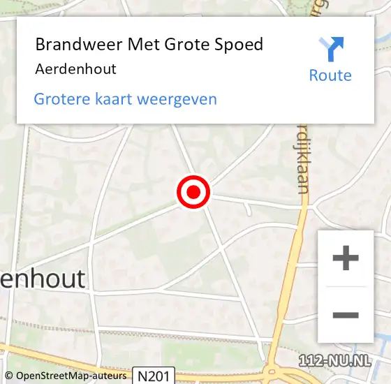 Locatie op kaart van de 112 melding: Brandweer Met Grote Spoed Naar Aerdenhout op 12 november 2023 03:36