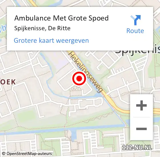 Locatie op kaart van de 112 melding: Ambulance Met Grote Spoed Naar Spijkenisse, De Ritte op 12 november 2023 04:36