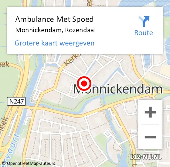 Locatie op kaart van de 112 melding: Ambulance Met Spoed Naar Monnickendam, Rozendaal op 12 november 2023 05:56