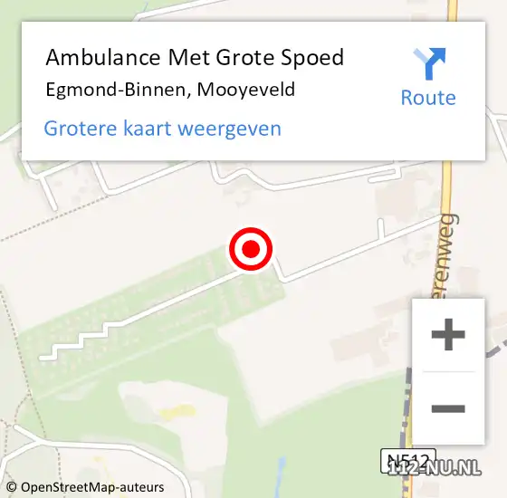 Locatie op kaart van de 112 melding: Ambulance Met Grote Spoed Naar Egmond-Binnen, Mooyeveld op 12 november 2023 06:19