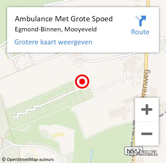 Locatie op kaart van de 112 melding: Ambulance Met Grote Spoed Naar Egmond-Binnen, Mooyeveld op 12 november 2023 06:33