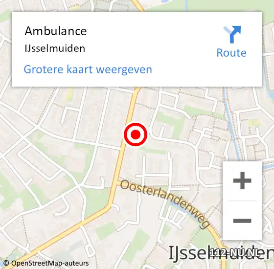 Locatie op kaart van de 112 melding: Ambulance IJsselmuiden op 12 november 2023 08:03