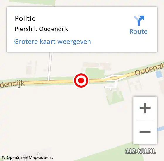 Locatie op kaart van de 112 melding: Politie Piershil, Oudendijk op 12 november 2023 10:15