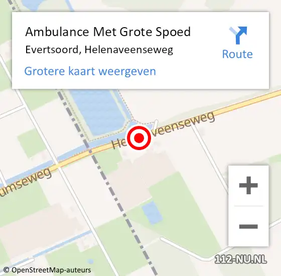 Locatie op kaart van de 112 melding: Ambulance Met Grote Spoed Naar Evertsoord, Helenaveenseweg op 15 september 2014 07:14