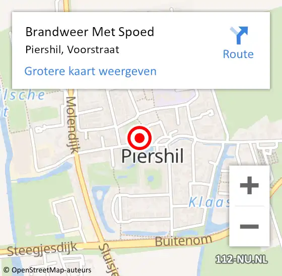 Locatie op kaart van de 112 melding: Brandweer Met Spoed Naar Piershil, Voorstraat op 12 november 2023 12:45