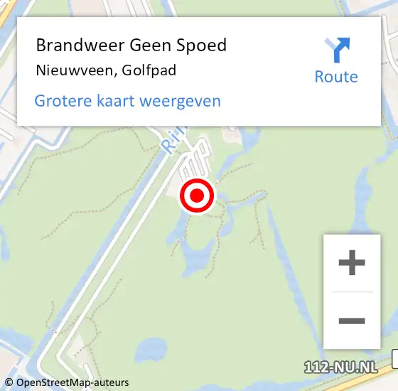 Locatie op kaart van de 112 melding: Brandweer Geen Spoed Naar Nieuwveen, Golfpad op 12 november 2023 14:27