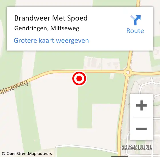 Locatie op kaart van de 112 melding: Brandweer Met Spoed Naar Gendringen, Miltseweg op 12 november 2023 14:55