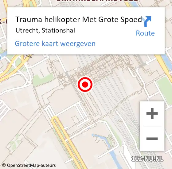 Locatie op kaart van de 112 melding: Trauma helikopter Met Grote Spoed Naar Utrecht, Stationshal op 12 november 2023 15:07