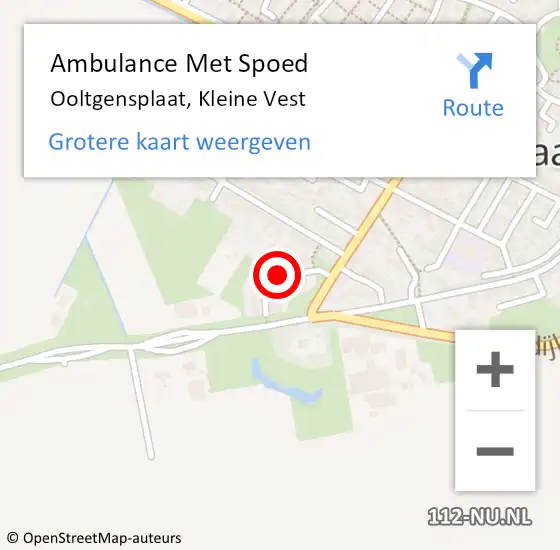 Locatie op kaart van de 112 melding: Ambulance Met Spoed Naar Ooltgensplaat, Kleine Vest op 12 november 2023 15:16