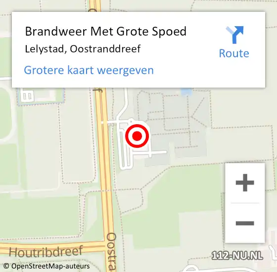 Locatie op kaart van de 112 melding: Brandweer Met Grote Spoed Naar Lelystad, Oostranddreef op 12 november 2023 15:43