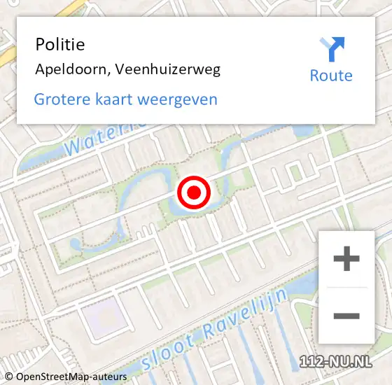 Locatie op kaart van de 112 melding: Politie Apeldoorn, Veenhuizerweg op 12 november 2023 15:44